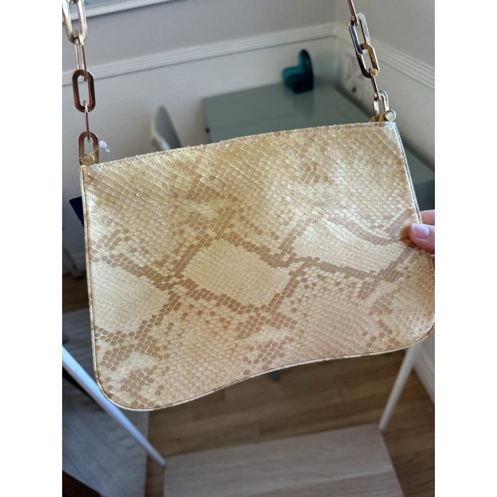 VTG Gold Python Stuart Weitzman Crossbody Box Pur… - image 3